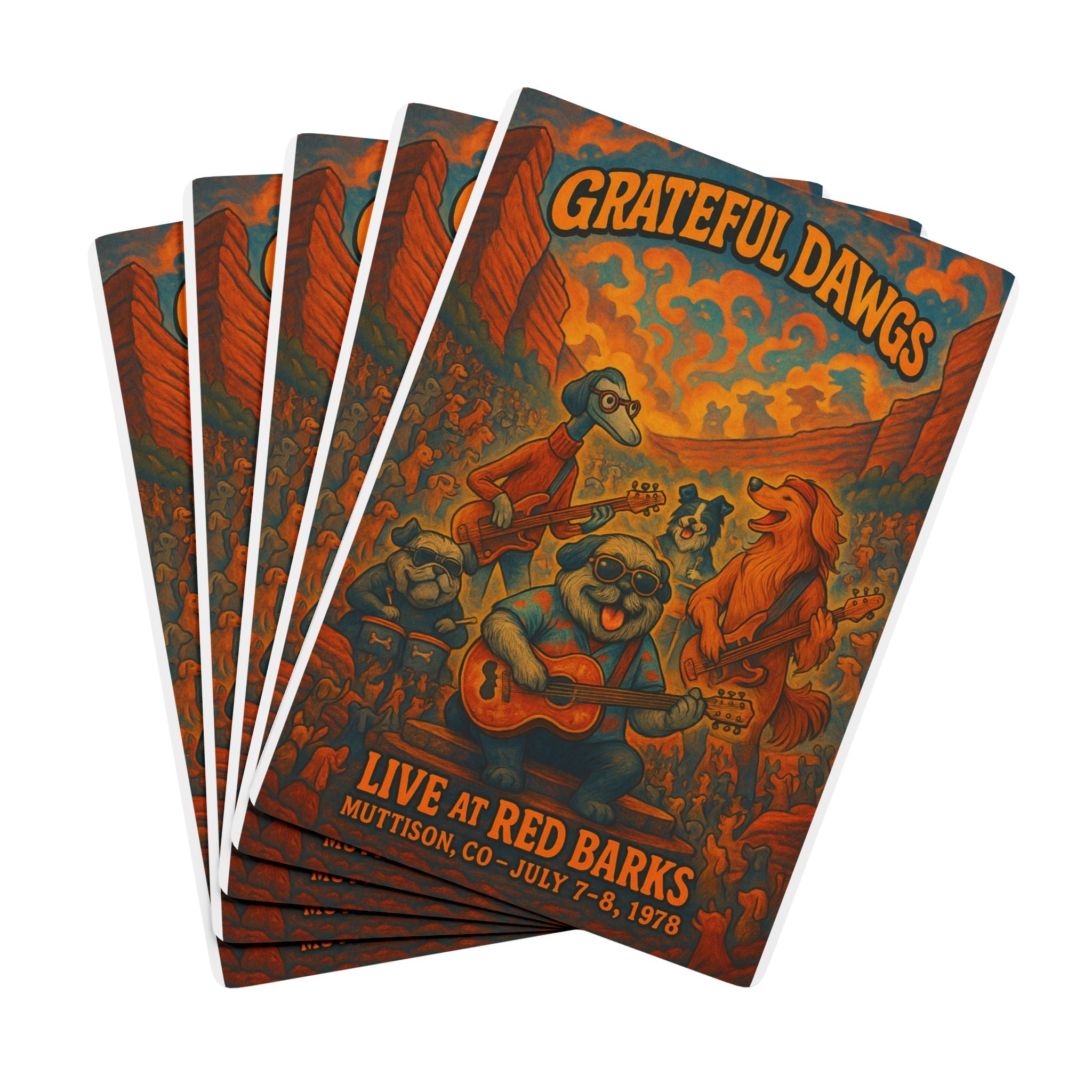 Grateful Dawgs Playing Cards | Funny Gift for Dog Lovers and Music Fans